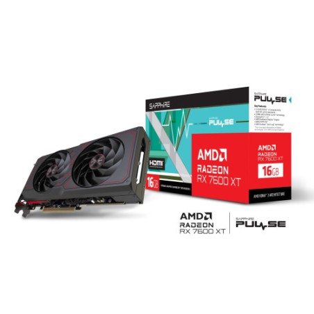 15481-VGA SAPPHIRE PULSE RADEON RX 7600 XT GAMING OC 16GB,AMD,RX7600XT,16GB,GDDR6,128BIT,2HDMI+2DP (2 VENTILADORES)