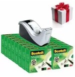 15509-PACK DISPENSADOR PORTARROLLOS C60 NEGRO/PLATA + 16 ROLLOS CINTAS INVISIBLES 19MM X 33M MAGIC810-1933R16C60 SCOTH 7