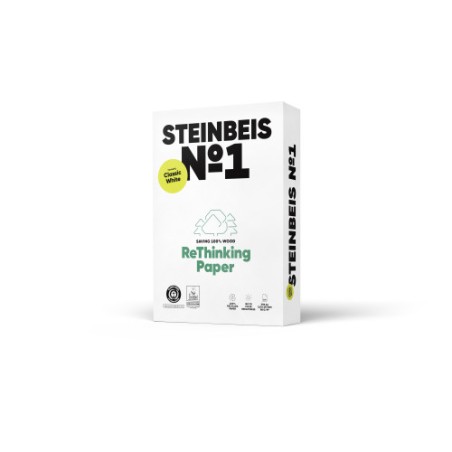 1551-PAQUETE 500H PAPEL RECICLADO 80GR A3 CLASSIC WHITE No1 ISO70 STEINBEIS 40002077