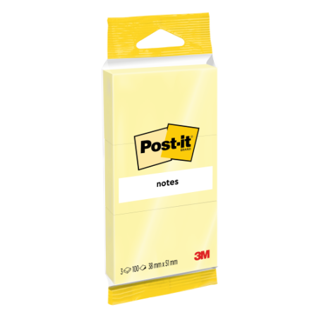 15512-PACK 3 BLOCS 100 HOJAS NOTAS ADHESIVAS 38X51MM AMARILLO 6810 POST-IT 7100172242