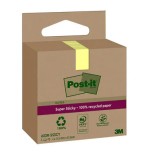 15523-PACK 3 BLOCS 70 HOJAS NOTAS RECICLADAS ADHESIVAS 47,6X47,6MM SUPER STICKY AMARILLO PASTEL CAJA CARTON 622 RSS3CY P