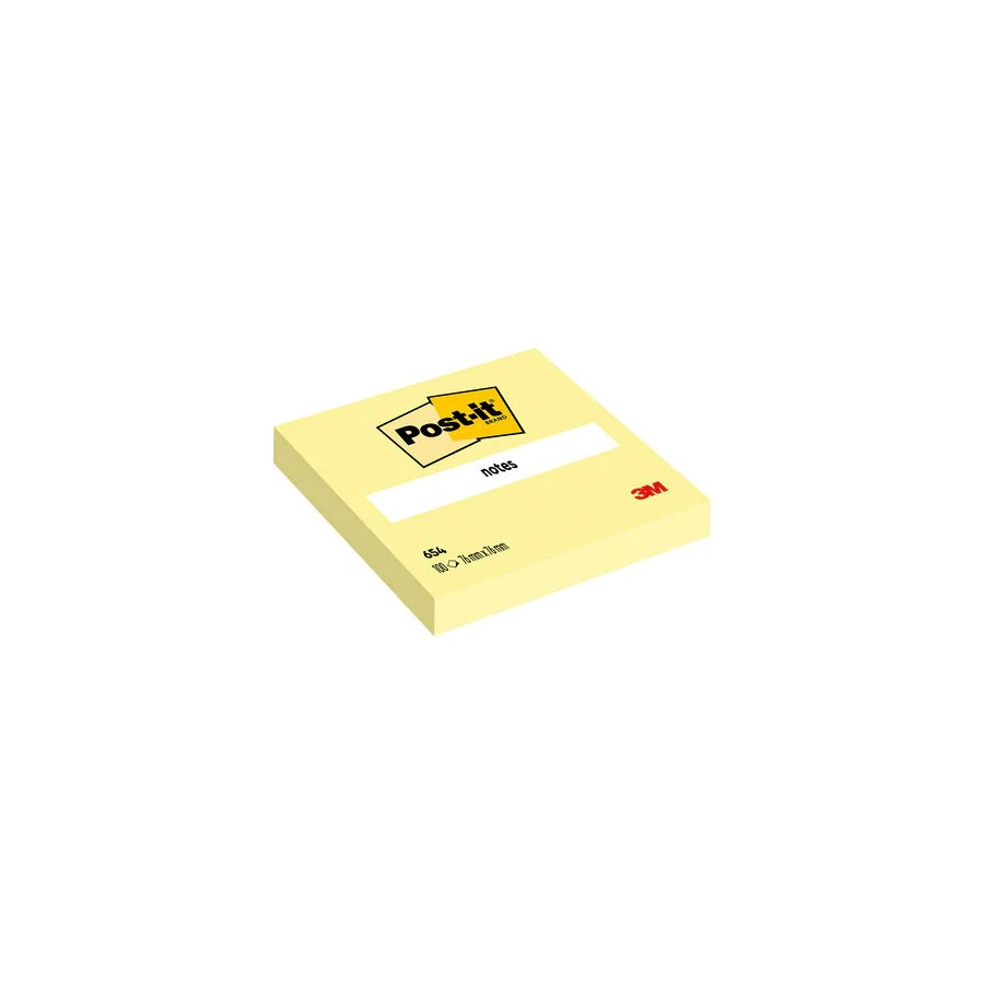 15527-PACK 12 BLOCS 100 HOJAS NOTAS ADHESIVAS 76X76MM CANARY YELLOW SIN ENCELOFANADO INDIVIDUAL 654 POST-IT 7100290160