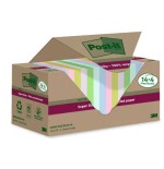 15543-PACK 14+4 BLOCS 90 HOJAS NOTAS RECICLADAS ADHESIVAS 76X76MM SUPER STICKY COLORES SURTIDOS 654 RSSCOL14+4 POST-IT 7