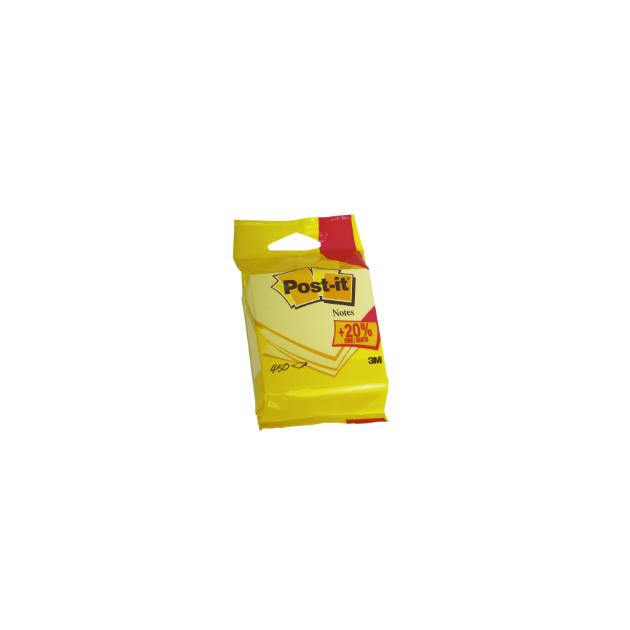 15547-CUBO 375+75 HOJAS NOTAS ADHESIVAS 76X76MM CANARY YELLOW EMBLISTADO INDIVIDUAL 5426P POST-IT 7100172391