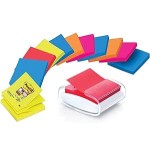 15569-PACK DISPENSADOR BLANCO PRO + 12 BLOCS 90 HOJAS Z-NOTES 76X76MM SUPER STICKY COLORES VARIADOS PRO-W-1SSCOL-R330 PO
