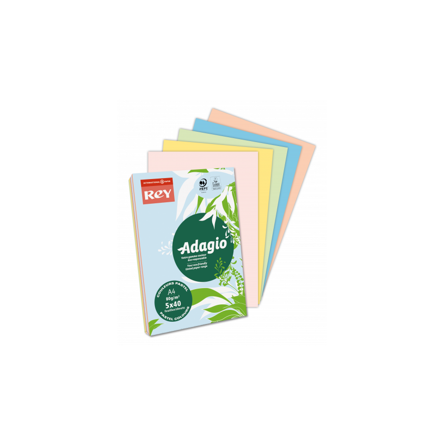 1557-PAQUETE 500H PAPEL 80GR A4 AZUL PALIDO ADAGIO 40002465