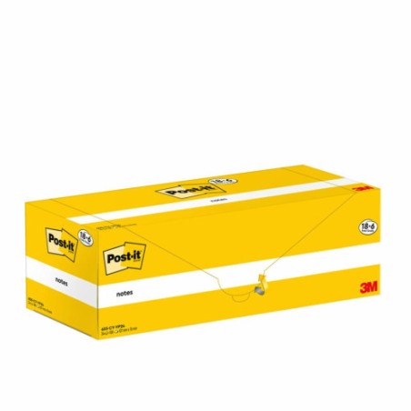15573-PACK 18+6 BLOCS 100 HOJAS NOTAS ADHESIVAS 76X127MM CANARY YELLOW CAJA CARTON 655-CY-VP24 POST-IT 7100317836
