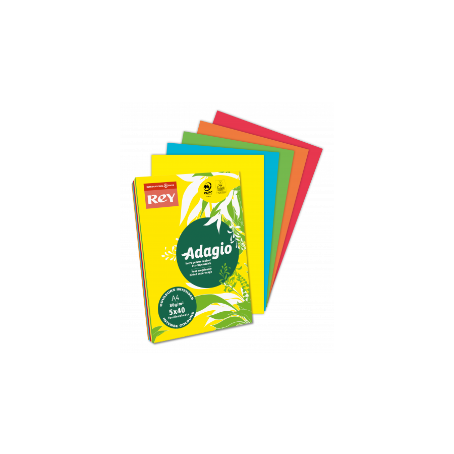 1561-PAQUETE 500H PAPEL 80GR A4 NARANJA INTENSO ADAGIO 40002484