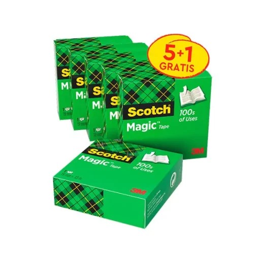 15643-PACK 5+1 ROLLOS CINTA INVISIBLE 19MM X 33M MAGIC810P5+1 SCOTH 7100054673