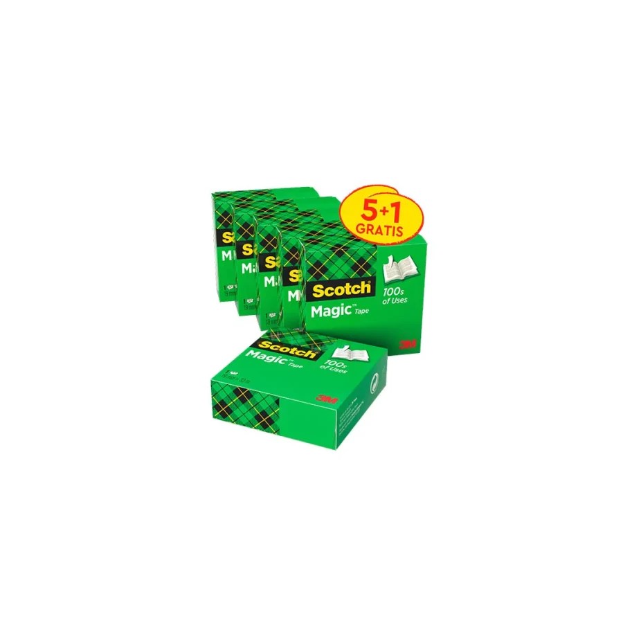 15643-PACK 5+1 ROLLOS CINTA INVISIBLE 19MM X 33M MAGIC810P5+1 SCOTH 7100054673