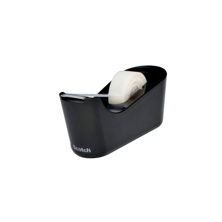 15661-DISPENSADOR PORTARROLLOS C18 DE SOBREMESA COLOR NEGRO CON ROLLO CINTA INVISIBLE 19MM X 33M MAGIC C18-B SCOTH 71001