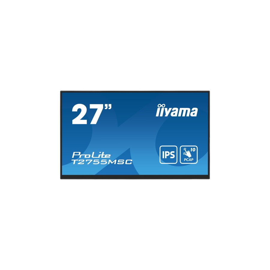 15719-MONITOR IIYAMA 27" IPS BONDED PCAP 10P TOUCH, 1920X1080, FLAT BEZEL FREE GLASS FRONT, HDMI, DISPLAYPORT, 360CD/M2,