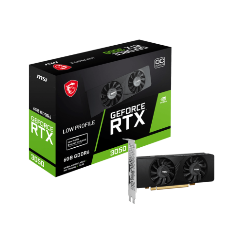 15731-VGA MSI RTX 3050 LP 6G OC,NV,RTX3050,GDDR6,6GB,96BIT,2HDMI+1DP,2 VENTILADORES (LOW PROFILE)