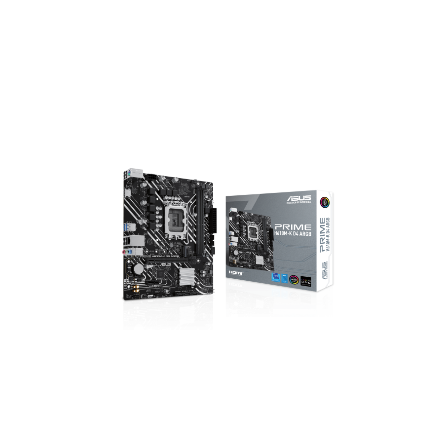 15796-ASUS PRIME H610M-K D4 ARGB Intel H610 LGA 1700 micro ATX
