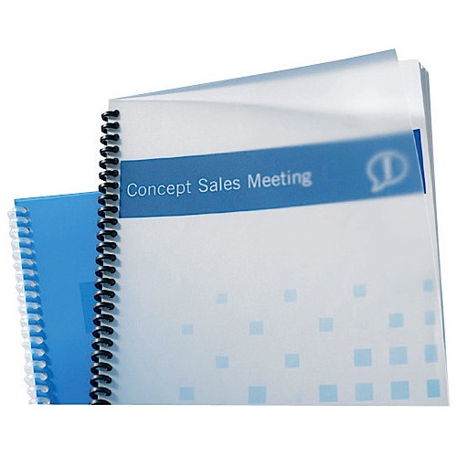 1588-CAJA DE 100 CUBIERTAS POLIPROPILENO FORMATO A4 DE 300 MICRAS TRANSLUCIDO GBC IB386848