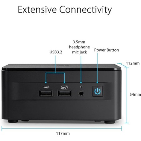 15963-ASUS NUC RNUC13L3HV500002I (TALL) LIBERTY CANYON RAPTOR LAKE-P RPL-P 28W VPRO (I5-1350P) GPU INTEGRADO