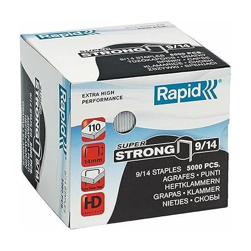 16084-CAJA 5000 GRAPAS SUPERSTRONG  9/14MM GALVANIZADAS RAPID 24871500