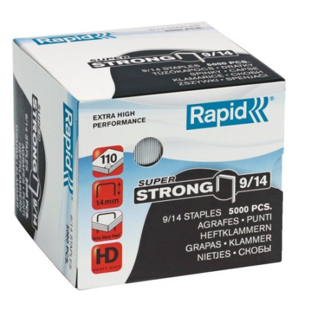 16085-CAJA 5000 GRAPAS SUPERSTRONG  9/14MM GALVANIZADAS RAPID 24871500