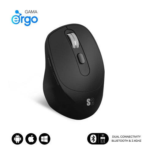 16092-SUBBLIM Raton CURVE ERGO DUAL MOUSE BATTERY BLACK