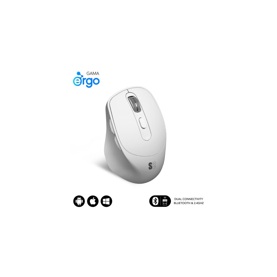 16094-SUBBLIM Raton CURVE ERGO DUAL MOUSE BATTERY BLACK