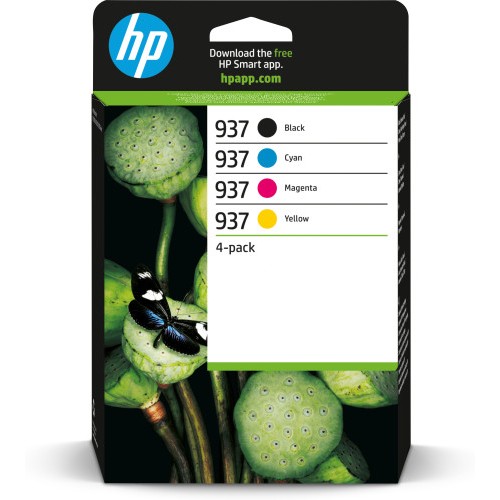 16294-HP Paquete de 4 Cartuchos de Tinta Original 937 CMYK