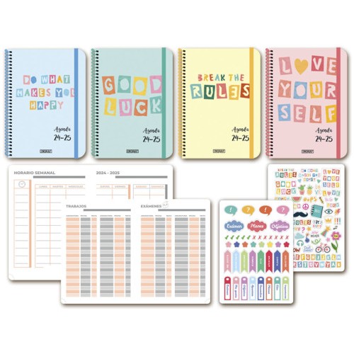 AGENDA ESCOLAR 2024-2025 FOIL 4o DIA/PAGINA TAPA CARTON INGRAF 332237