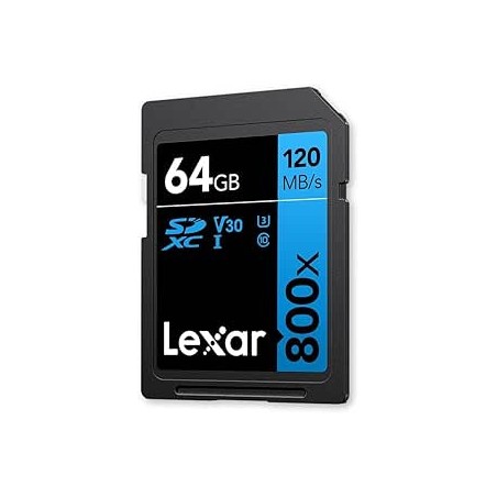 LEXAR 64GB PROFESSIONAL 800X PRO SDXC UHS-I CARDS,  UP TO 150MB/S READ, C10 V30 U3