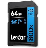 LEXAR 64GB PROFESSIONAL 800X PRO SDXC UHS-I CARDS,  UP TO 150MB/S READ, C10 V30 U3