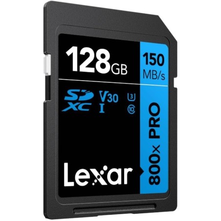 LEXAR 128GB PROFESSIONAL 800X PRO SDXC UHS-I CARDS,  UP TO 150MB/S READ 45MB/S WRITE C10 V30 U3