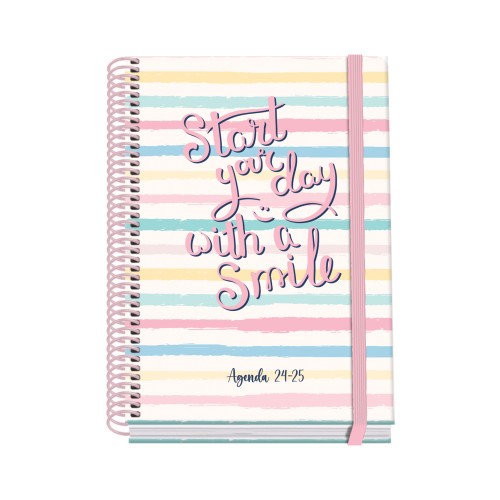 AGENDA ESCOLAR 2024-2025 TAMANO A5 TAPA CARTON FORRADO  SEMANA VISTA SMILE PRIME DOHE 51767