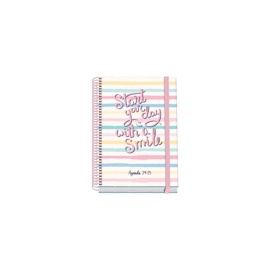AGENDA ESCOLAR 2024-2025 TAMANO A5 TAPA CARTON FORRADO  SEMANA VISTA SMILE PRIME DOHE 51767