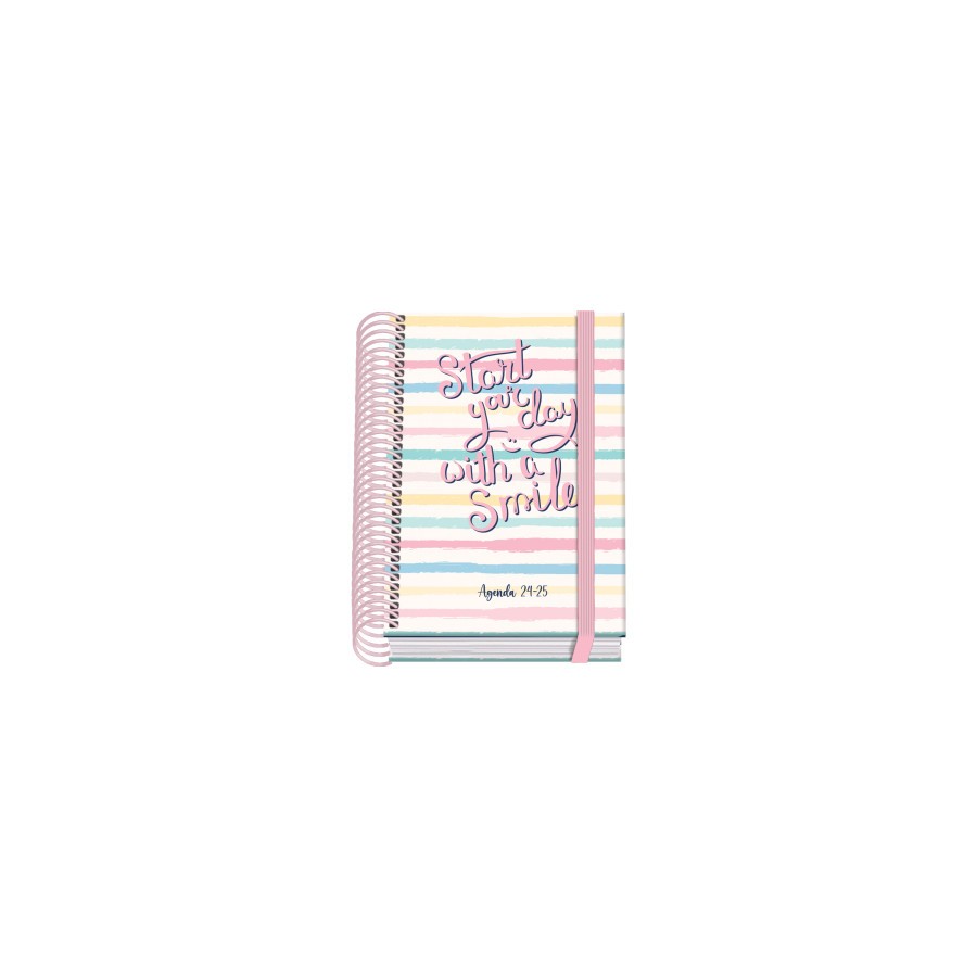 AGENDA ESCOLAR 2024-2025 TAMANO A6 TAPA CARTON FORRADO  DIA PAGINA SMILE PRIME DOHE 51771