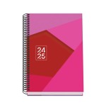 AGENDA ESCOLAR 2024-2025 TAMANO A5 TAPA CARTON FORRADO  DIA PAGINA TANGRAM BASIC ROSA DOHE 51741