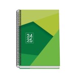 AGENDA ESCOLAR 2024-2025 TAMANO A5 TAPA CARTON FORRADO  DIA PAGINA TANGRAM BASIC VERDE DOHE 51742