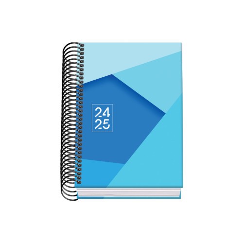 AGENDA ESCOLAR 2024-2025 TAMANO A6 TAPA CARTON FORRADO  DIA PAGINA TANGRAM BASIC AZUL DOHE 51748