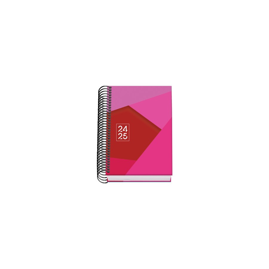 AGENDA ESCOLAR 2024-2025 TAMANO A6 TAPA CARTON FORRADO  DIA PAGINA TANGRAM BASIC ROSA DOHE 51749