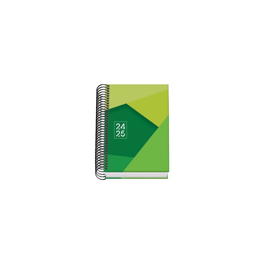 AGENDA ESCOLAR 2024-2025 TAMANO A6 TAPA CARTON FORRADO  DIA PAGINA TANGRAM BASIC VERDE DOHE 51750
