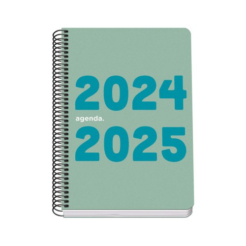 AGENDA ESCOLAR 2024-2025 TAMANO A5 TAPA POLIPROPILENO  DIA PAGINA MEMORY BASIC VERDE DOHE 51757