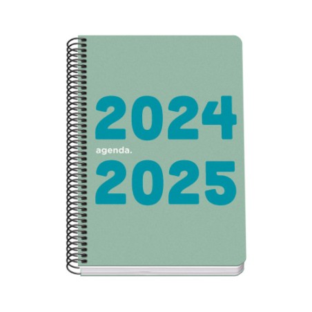 AGENDA ESCOLAR 2024-2025 TAMANO A5 TAPA POLIPROPILENO  DIA PAGINA MEMORY BASIC VERDE DOHE 51757
