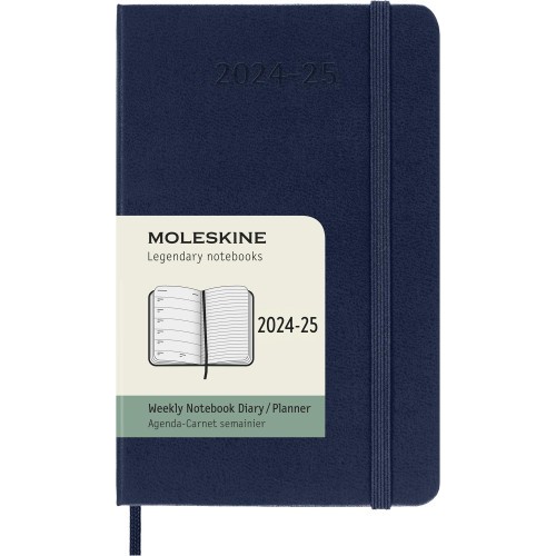 AGENDA 18 MESES 2024-2025 SEMANAL P (9 X 14 CM) AZUL ZAFIRO TAPA DURA MOLESKINE DHB2018WN2Y25