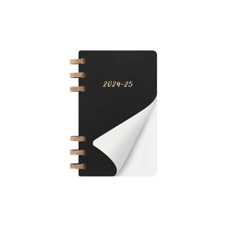 AGENDA 12 MESES 2025 ACADEMICA ESPIRAL L (13 X 21 CM) NEGRA TAPA BLANDA MOLESKINE DSSPB12AMWH3Y25
