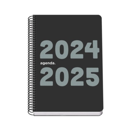 AGENDA ESCOLAR 2024-2025 TAMANO A5 TAPA POLIPROPILENO  SEMANA VISTA MEMORY BASIC NEGRO DOHE 51762