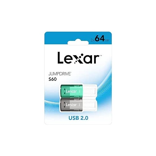 LEXAR 2X64GB PACK JUMPDRIVE S60 USB 2.0 FLASH DRIVE