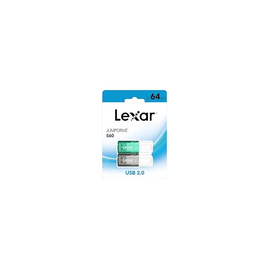 LEXAR 2X64GB PACK JUMPDRIVE S60 USB 2.0 FLASH DRIVE