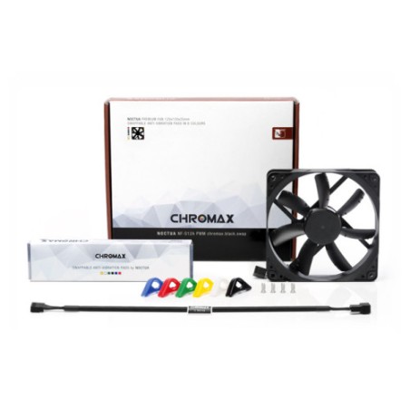 16557-NOCTUA VENTILADOR CAJA NF-S12A PWM CHROMAX.BLACK.SWAP, NF-S12A PWM CH.BK.S, 120MM, 120X120X25MM, 12V, 1200RPM/300R
