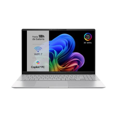 ASUS Vivobook S 15 OLED S5507QA-MA006W Copilot+ PC - Ordenador Portatil 15.6" Wide Quad HD+ 120Hz (Qualcomm Snapdragon X1E78100,