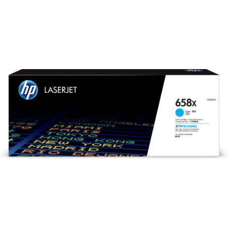 16938-HP Cartucho de toner Original LaserJet 658X cian de alta capacidad