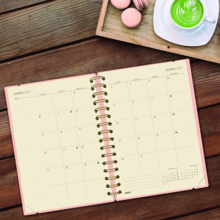 AGENDA 16 MESES SEPTIEMBRE 2024-DICIEMBRE 2025 E10-155X212 SEMANA VISTA HORIZONTAL HAIKU CORAL FINOCAM 627400325