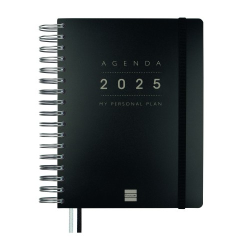 AGENDA 16 MESES SEPTIEMBRE 2024-DICIEMBRE 2025 4o 155X217 SEMANA VISTA VERTICAL TEMPUS NEGRO FINOCAM 626600125