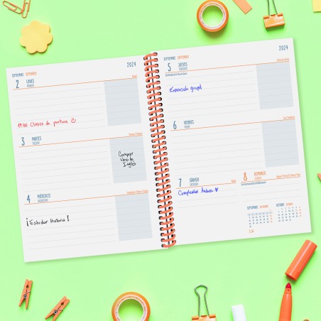 AGENDA ESCOLAR 2024-2025 4o 155X212 SEMANA VISTA HORIZONTAL DIVA FRUITS FINOCAM 536140325